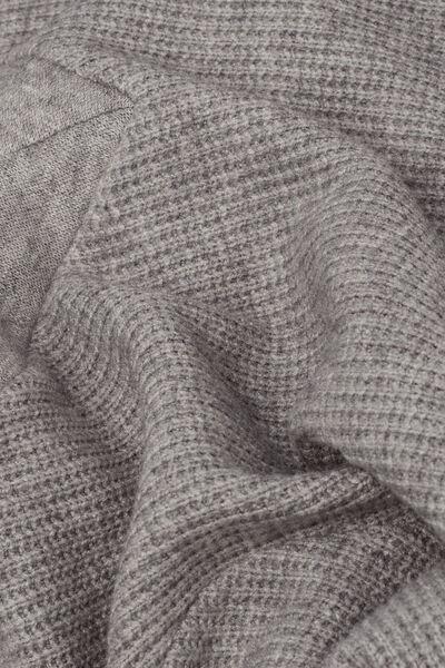 Grey Tricot-Effect V-Neck Viscose Sweater, 5601_043K, large image number 4