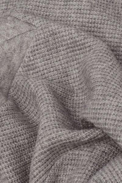 Grey Tricot-Effect V-Neck Viscose Sweater, 5601_043K, large image number 4