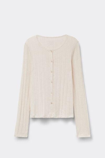 Pink Sweet Pointelle Cotton Cardigan, 5601_070K, large image number 3