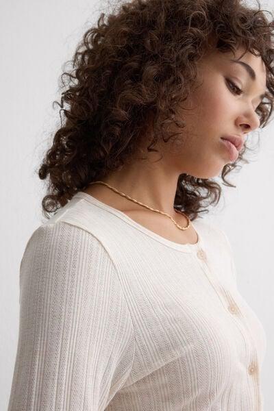 Pink Sweet Pointelle Cotton Cardigan, 5601_070K, large image number 5