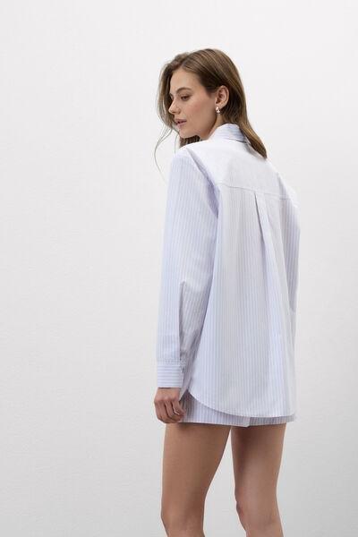 Blue Love Me Tender Striped Cotton Canvas Shirt, 5601_116K, large image number 2