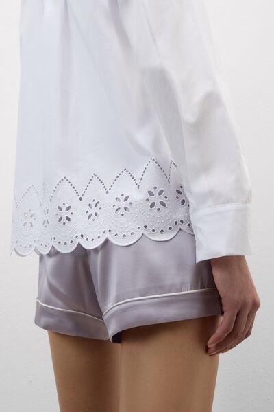 White Made With Love Cotton Broderie Shirt, White, medium