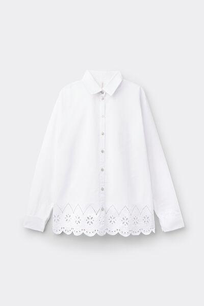 White Made With Love Cotton Broderie Shirt, White, large image number 3