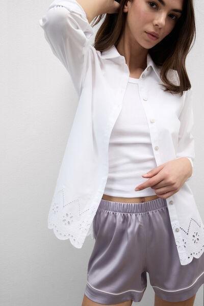 White Made With Love Cotton Broderie Shirt, White, large image number 5