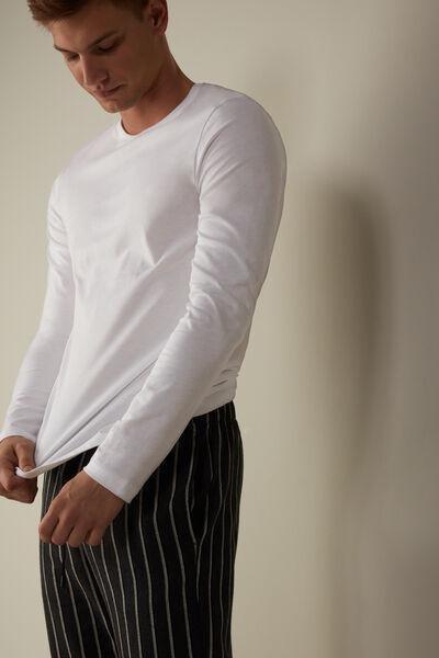 White Long-Sleeve Supima Cotton Top, , large image number 1
