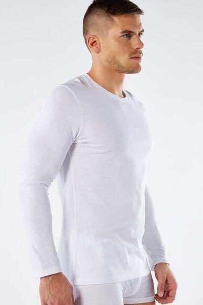 White Long-Sleeve Supima Cotton Top, , large image number 4
