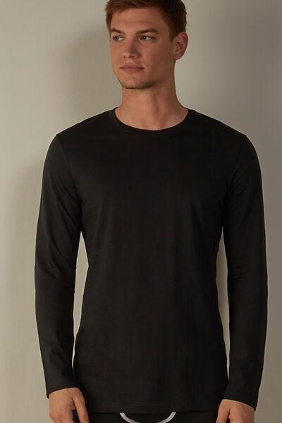 Black Long-Sleeve Supima Cotton Top, , large image number 0