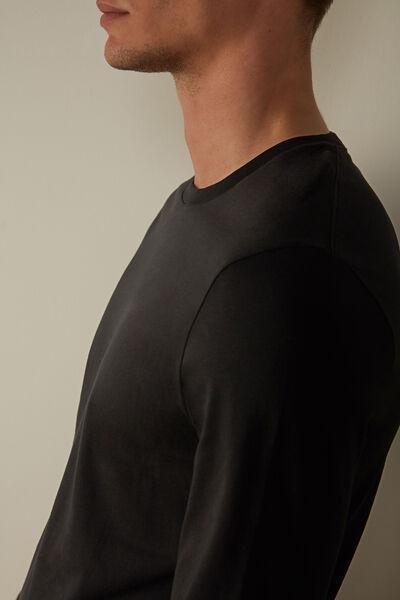 Black Long-Sleeve Supima Cotton Top, , large image number 1