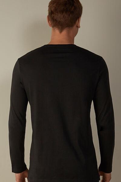 Black Long-Sleeve Supima Cotton Top, , large image number 3