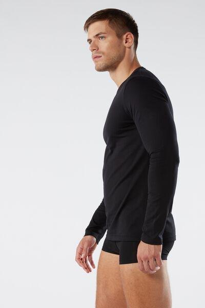 Black Long-Sleeve Supima Cotton Top, , large image number 4