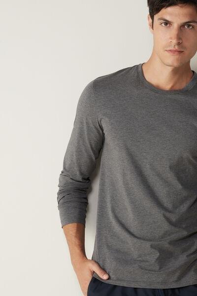 Grey  Long-Sleeve Supima Cotton Top, , large image number 1