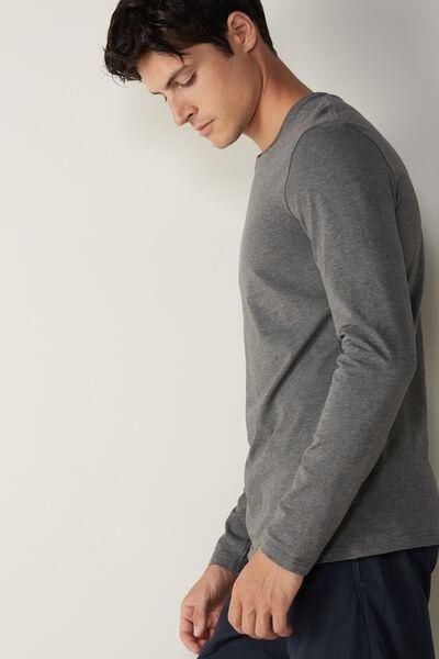 Grey  Long-Sleeve Supima Cotton Top, , large image number 3