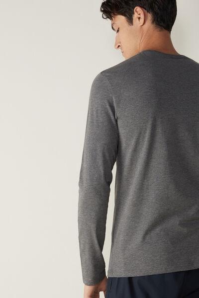 Grey  Long-Sleeve Supima Cotton Top, , large image number 4