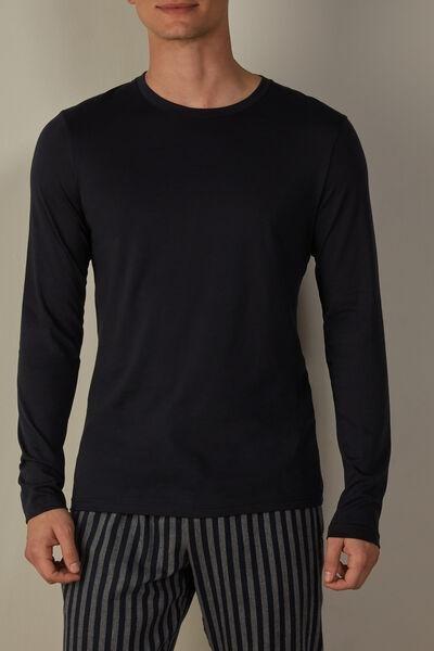 Blue  Long-Sleeve Supima Cotton Top, , large image number 0
