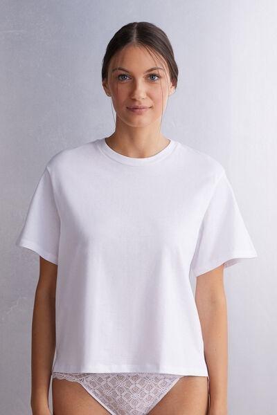 Intimissimi - White Boxy Fit Short Sleeved Cotton Top