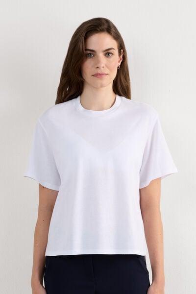 White Boxy Fit Short Sleeved Top, White, large image number 1