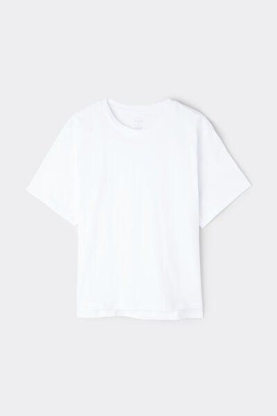 White Boxy Fit Short Sleeved Top, White, large image number 3