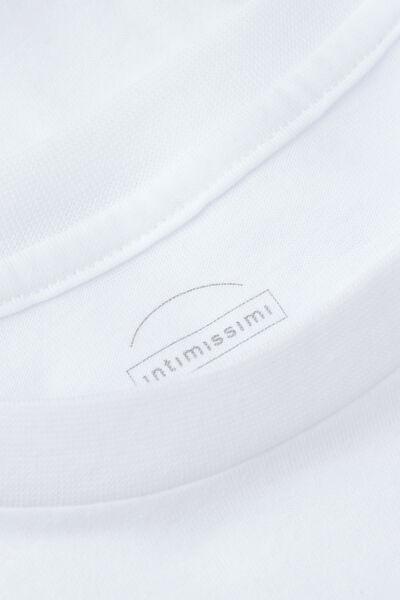 White Boxy Fit Short Sleeved Cotton Top, , large image number 4
