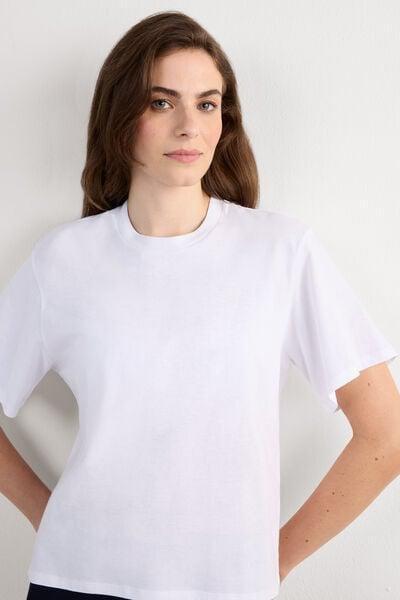 White Boxy Fit Short Sleeved Top, White, large image number 5