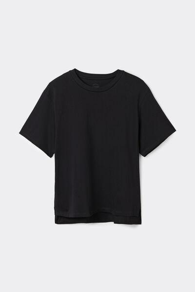 Black Boxy Fit Short Sleeved Top, Black, large image number 2