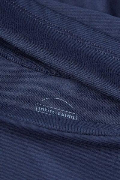 Navy Boxy Fit Short Sleeved Cotton Top, Intense Blue, large image number 4