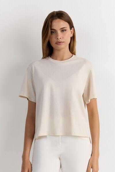 White Short Sleeve Jersey Top, 5601_659J, large image number 1