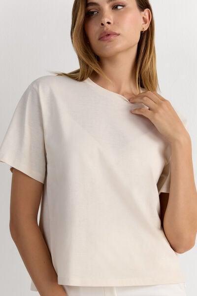 White Short Sleeve Jersey Top, 5601_659J, large image number 5