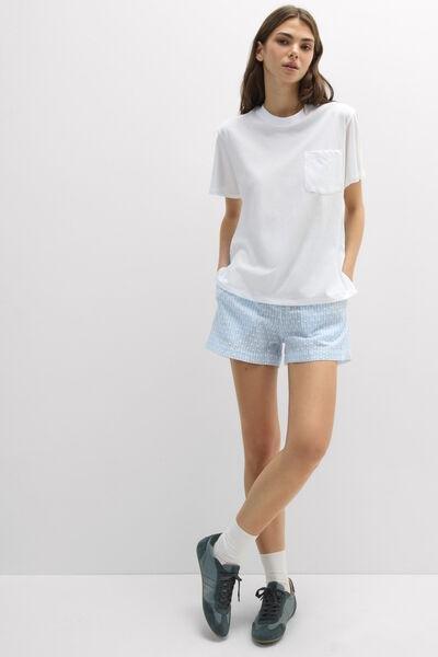 White Short-Sleeved Ultra fresh Cotton Top, White, large image number 1