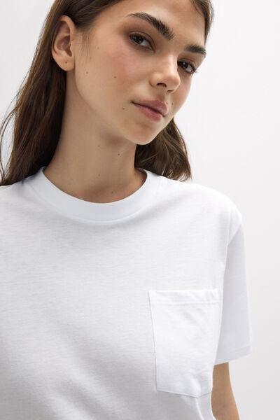 White Short-Sleeved Ultra fresh Cotton Top, White, large image number 2