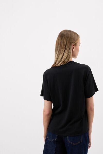 Black Short-Sleeved Ultrafresh Cotton Top, Black, large image number 2