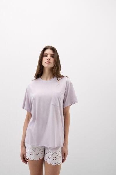 Lilac Short-Sleeved Ultra fresh Cotton Top, 5601_056K, large image number 1
