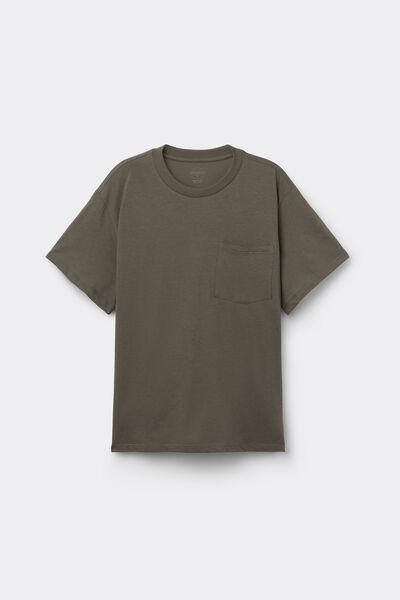 Green Short-Sleeved Ultra fresh Cotton Top, 5601_660J, large image number 0
