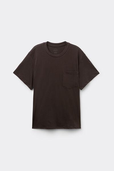 Mocha Brown Short-Sleeved Ultra fresh Cotton Top, 5601_705J, large image number 3