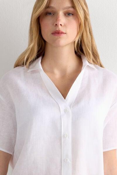 White Short-Sleeve Shirt, White, large image number 5