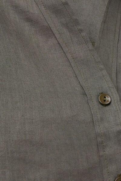 Green Short-Sleeved Canvas Shirt, 5601_660J, large image number 4