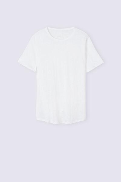 White Short-Sleeved Linen Shirt, , large image number 2