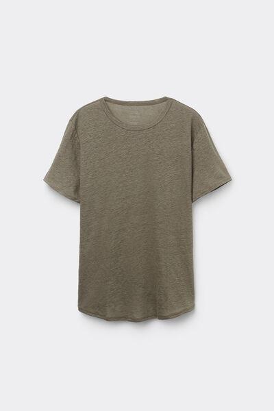Green Short-Sleeved Linen Shirt, , large image number 2