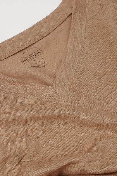 Beige The Pure Linen Short-Sleeved Linen Top, 5601_166K, large image number 4