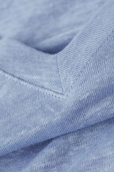 Blue Short Sleeve Linen Top, 5601_550J, large image number 4