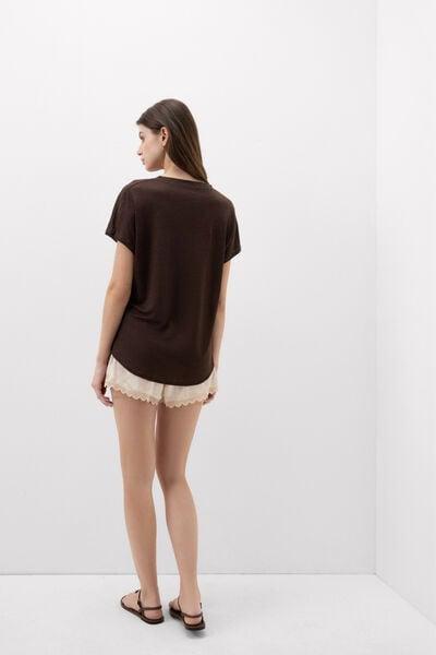 Brown The Pure Linen Short-Sleeved Linen Top, 5601_705J, large image number 2