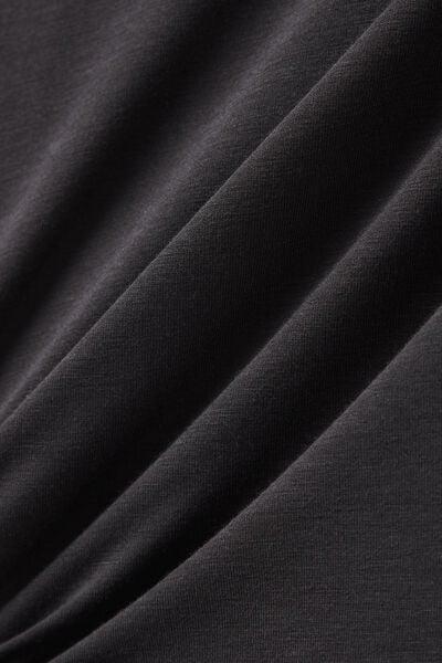 Black Boat-Neck Viscose Top, Black, large image number 4
