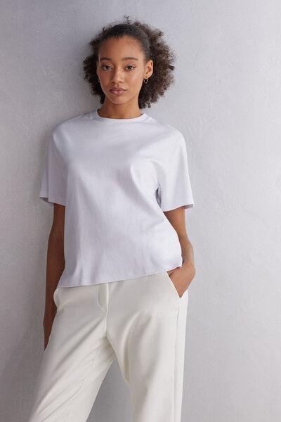 White Short-Sleeved Cotton Top, , large image number 1