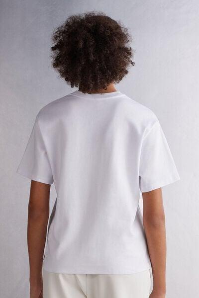 White Short-Sleeved Cotton Top, White, large image number 2