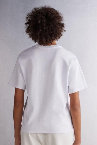 White Short-Sleeved Cotton Top, , large image number 3