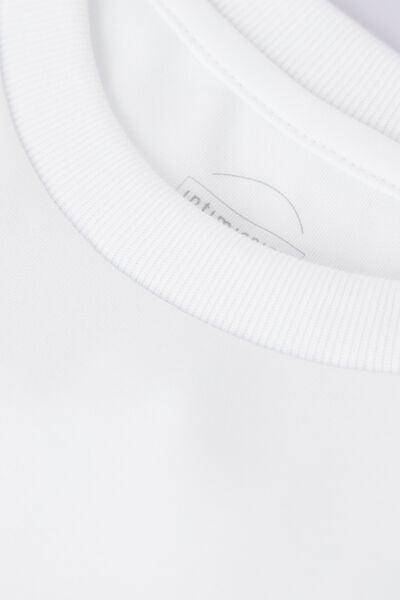 White Short-Sleeved Cotton Top, White, large image number 4