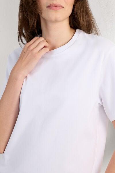 White Short-Sleeved Cotton Top, White, large image number 5