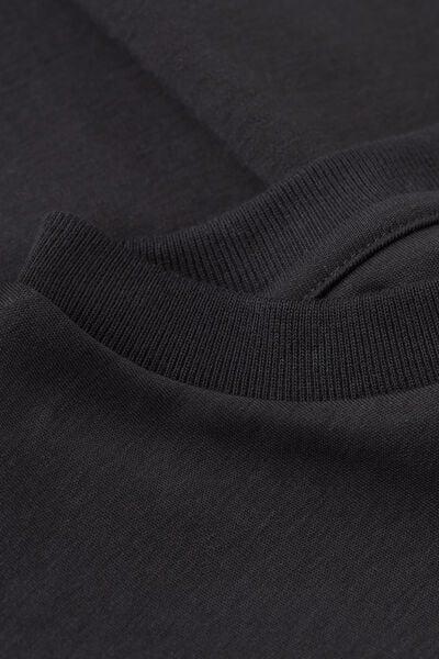 Black Short Sleeve Cotton Top, Black, large image number 4