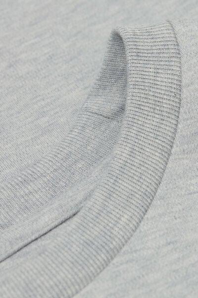 Grey Short-Sleeved Cotton Top, Light Grey Blend, large image number 4