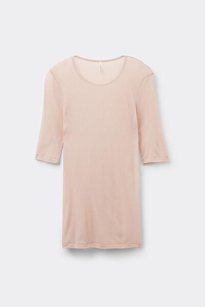 Pink Cashmere Short Sleeve Blouse, 5601_858J, large image number 2