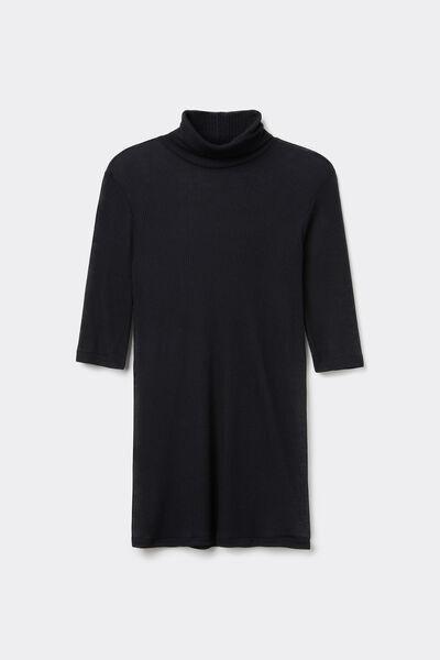 Black Cashmere High-Neck Top, Black, large image number 7